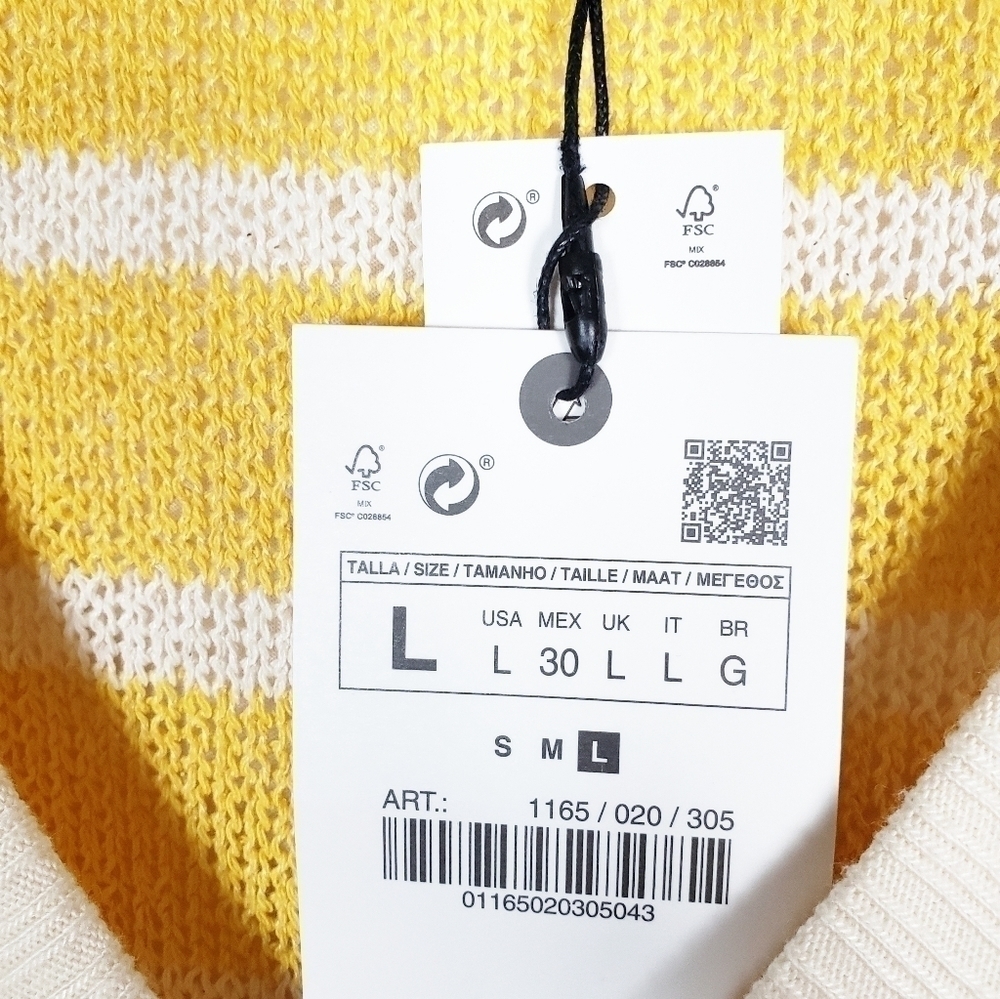 ZARA striped rustic sleeveless sweater vest NWT - Picture 5 of 6